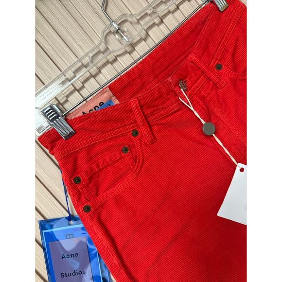 Acne Studios x Bla Konst Melk Corduroy Trousers in Red Women's Size 26 - Picture 7 of 13